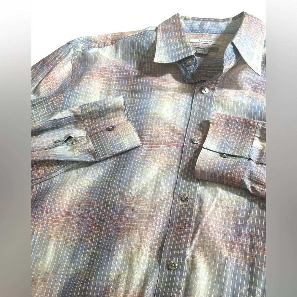 Men’s Johnston & Murphy Tailored fit Button Down Shirt Size‎ Large